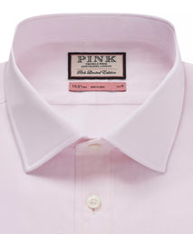 Pale Pink Slim Fit Formal Fine Herringbone Shirt